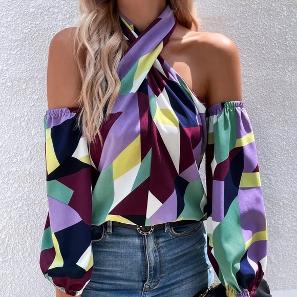 Boho Cold Shoulder Blouse - Picture 3 of 3